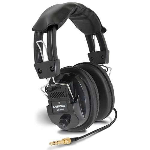 Fisher Over-Ear Stereo Headphones Black – Passive Noise Cancelling Wired Headset for Music, Gaming, Work, Travel – Comfortable, Durable, Clear Stereo Sound – Made in USA